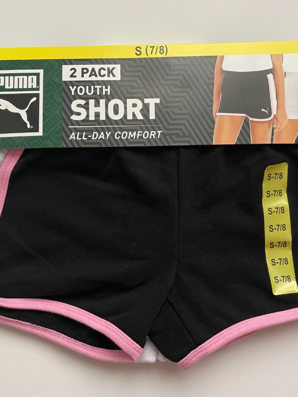New Puma Girls Shorts – 2 Pairs, Size Small (7/8)